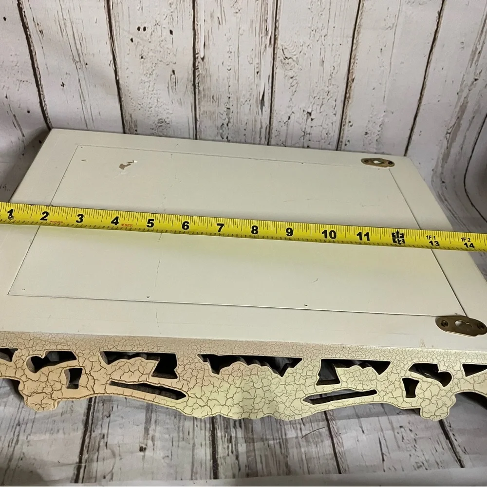Rose Mirror Crackled Finish Wall Mirror or Tray Vintage 12 x16 inch mirror
